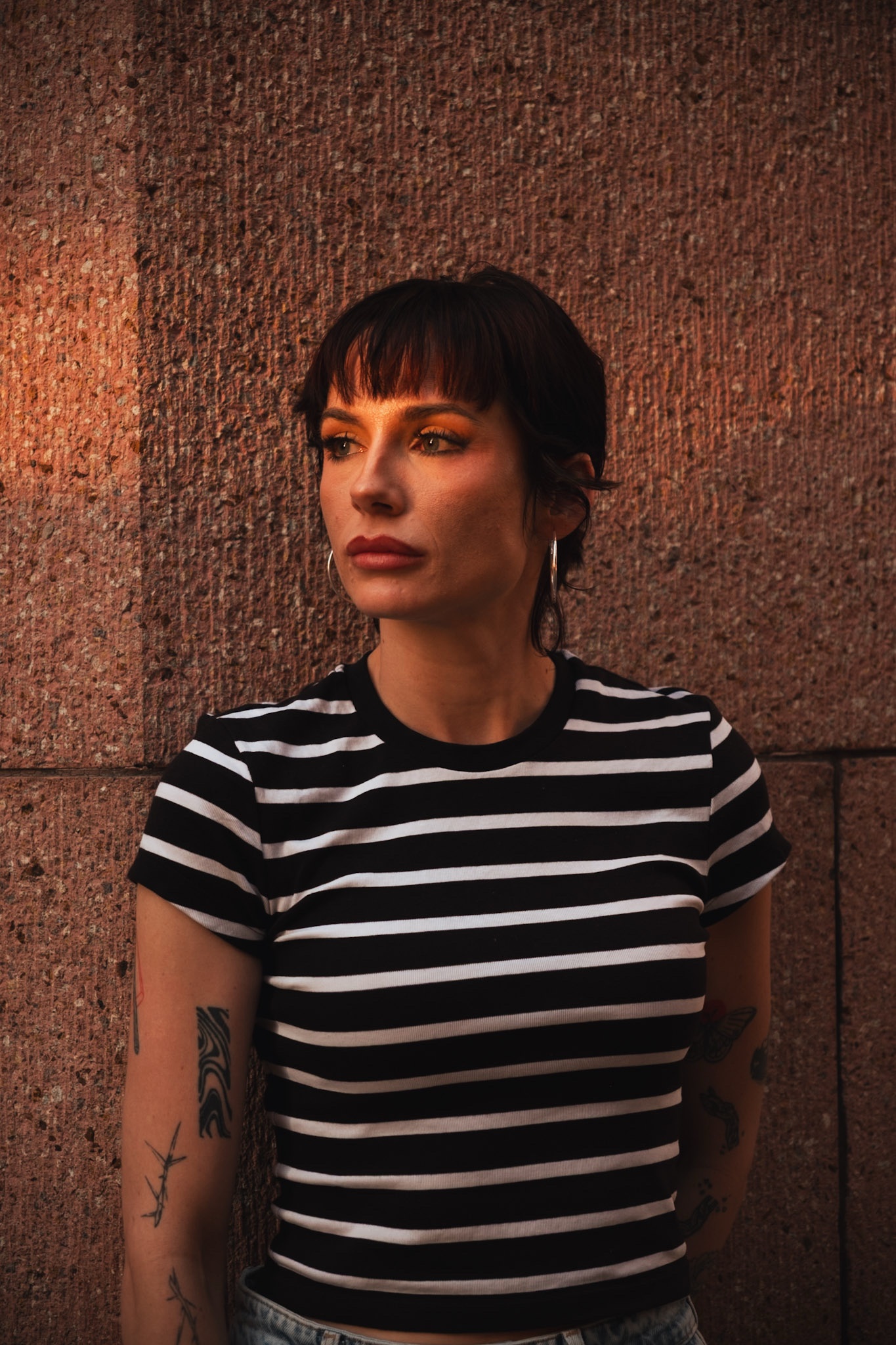 A warm-toned street portrait on King Street